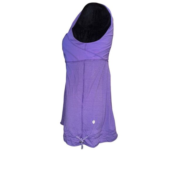 Lululemon Womens Run Tame Me Tank Top Sz 8 Concord Purple Drawstring Cinched Yog - Picture 2 of 6